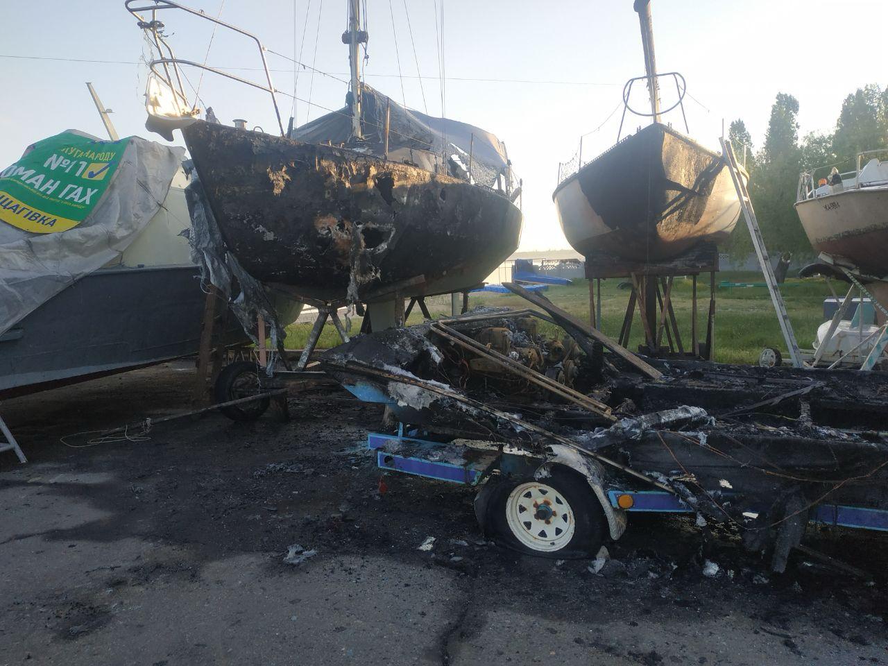 Burned boats the next morning