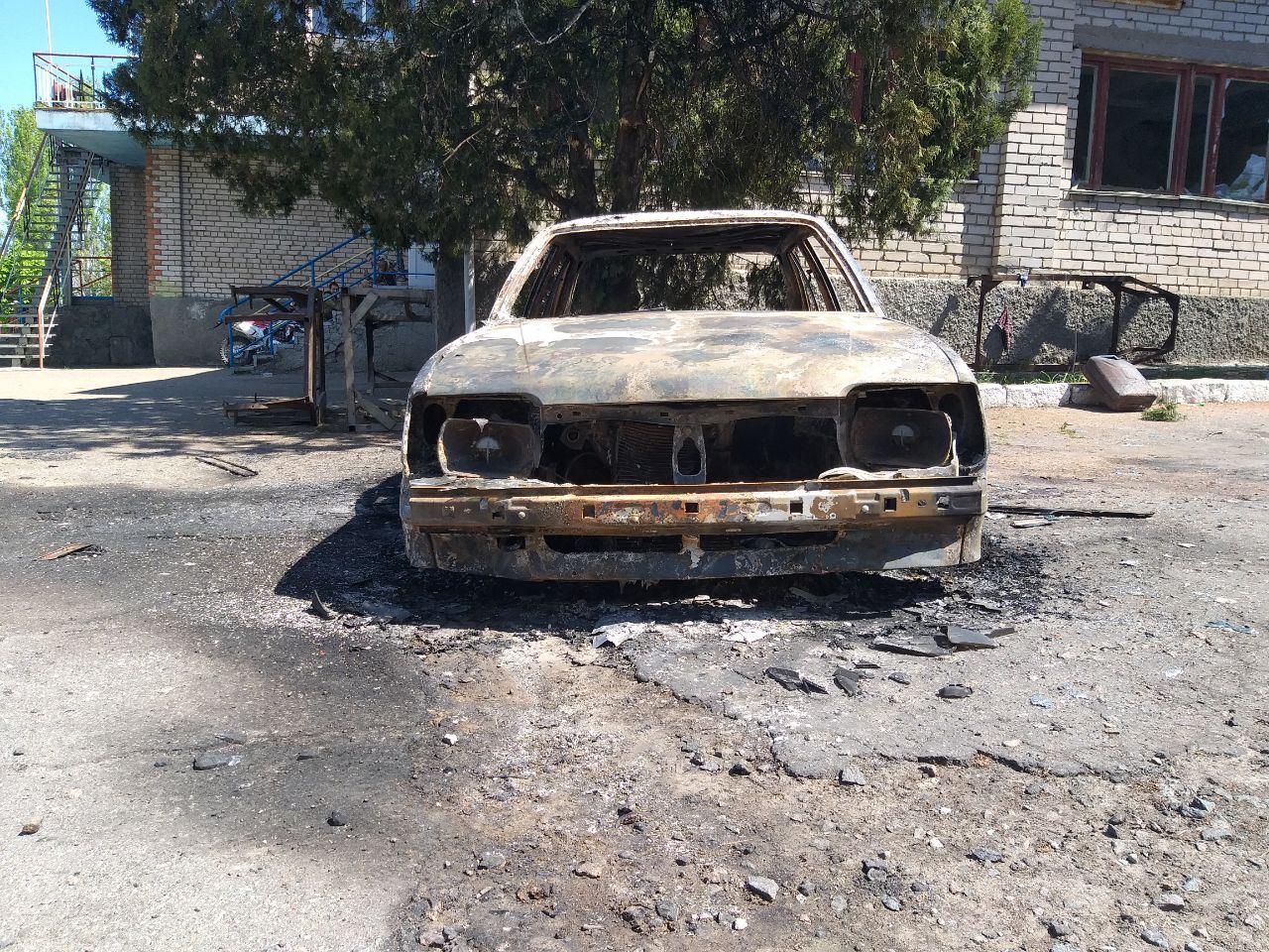 Strike damage beside the school