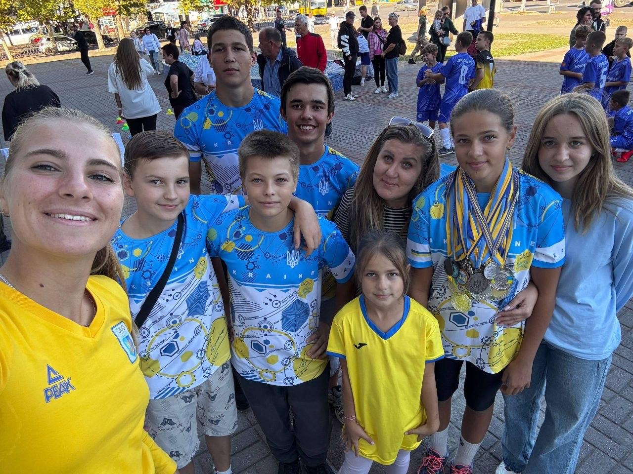 Young athletes with medals